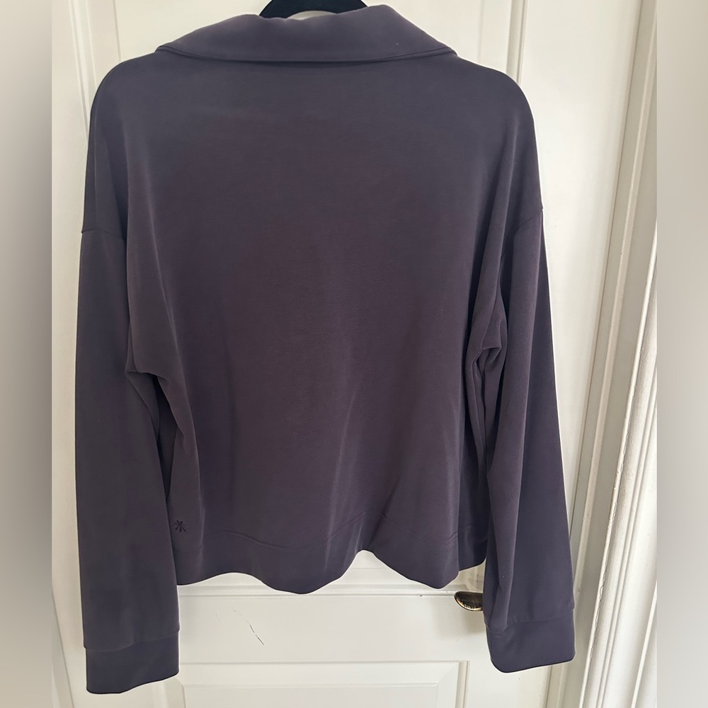 Athleta Seasoft Quarter-Zip Lightweight Pullover in Plum size Large - Picture 2 of 3